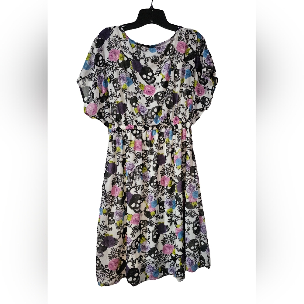 Torrid Multicolor Skull Print Mini Dress - Picture 2 of 11